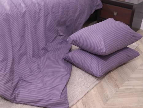 Полуторний набір смугастої постільної білизни 150*220 із Бязі "Gold" №150226 Черешенька™