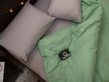 Двоспальний набір однотонної постільної білизни 180*220 із Бязі "Gold" №15565AB Черешенька™