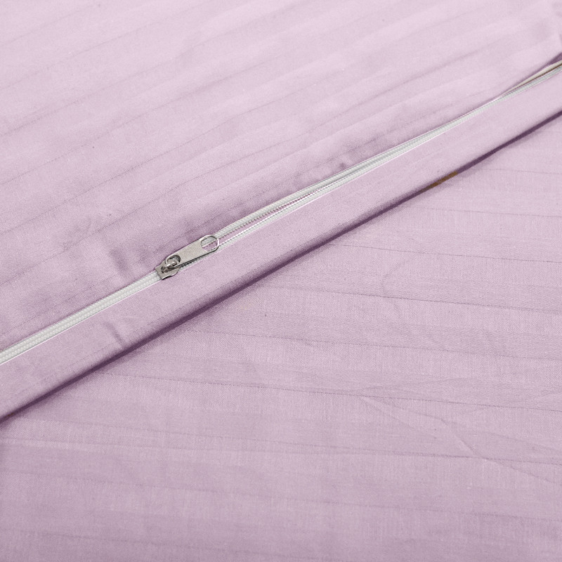 Двуспальный набор постельного белья 180*220 из Страйп Сатина с простыней на резинке №553405