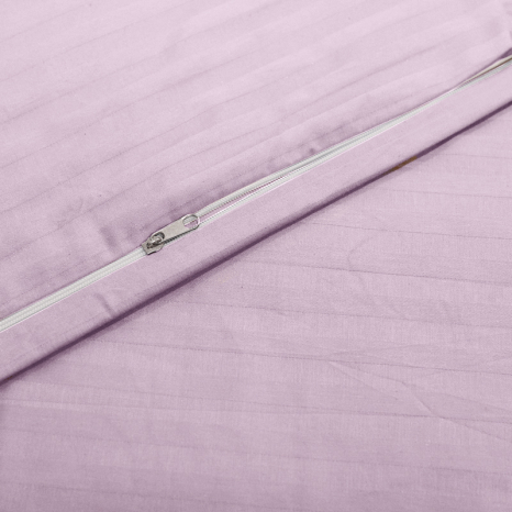 Двуспальный набор постельного белья 180*220 из Страйп Сатина с простыней на резинке №553405