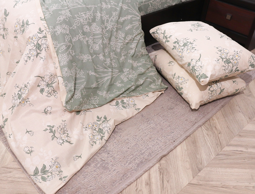 Двоспальний набір постільної білизни 180*220 із Бязі "Gold" №158309АВ Черешенька™