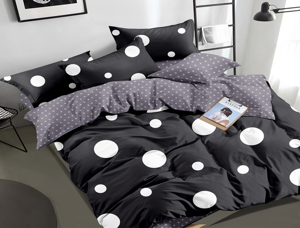 Полуторний набір постільної білизни 150*220 із Сатину №1014AB Черешенка™