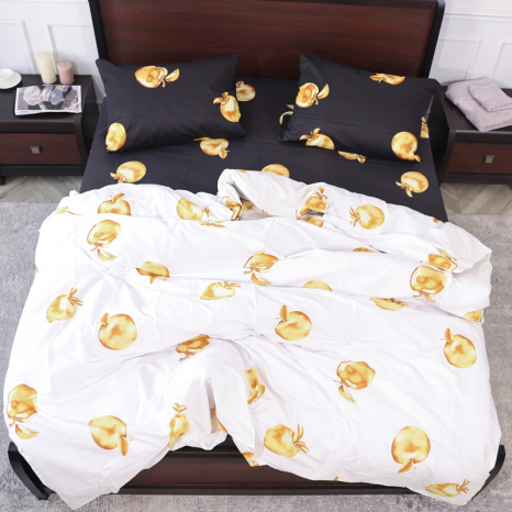 Семейный набор хлопкового постельного белья из Сатина №029AB Черешенка™
