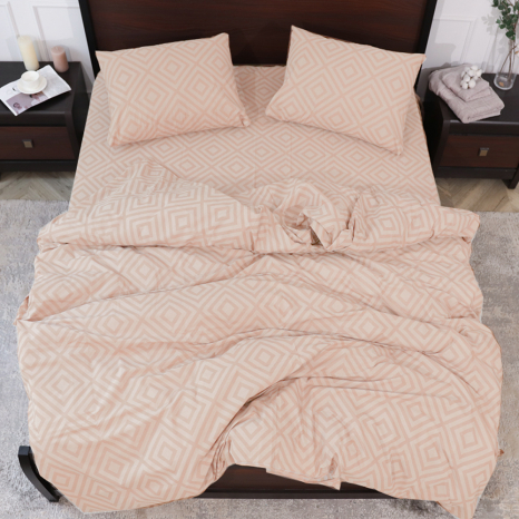 Двоспальний набір постільної білизни з ромбами 180*220 із Бязі "Gold" №1581181 Черешенька™