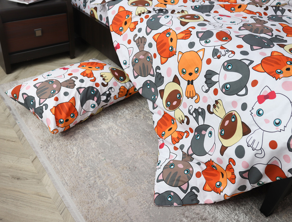 Полуторний набір постільної білизни 150*220 із Бязі "Gold" №618097 Черешенка™