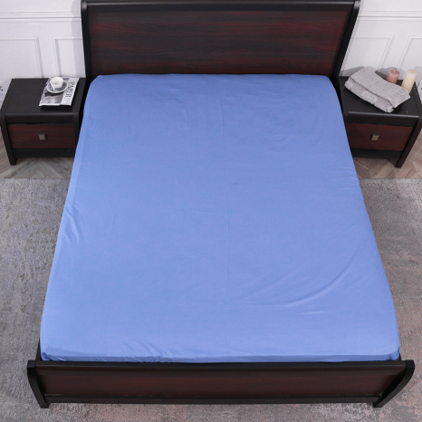 Простирадло на резинці (90*200*25) блакитний орнамент №2318