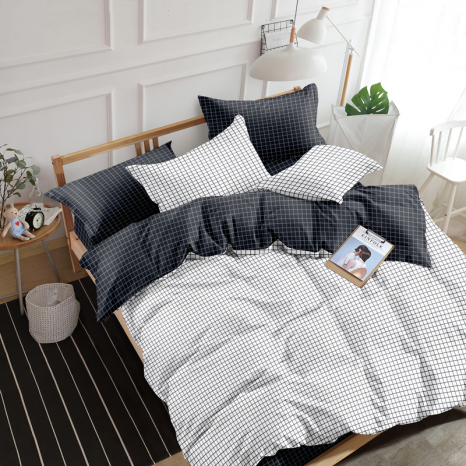 Двоспальний набір постільної білизни 180*220 із Сатину №44267AB Черешенка™