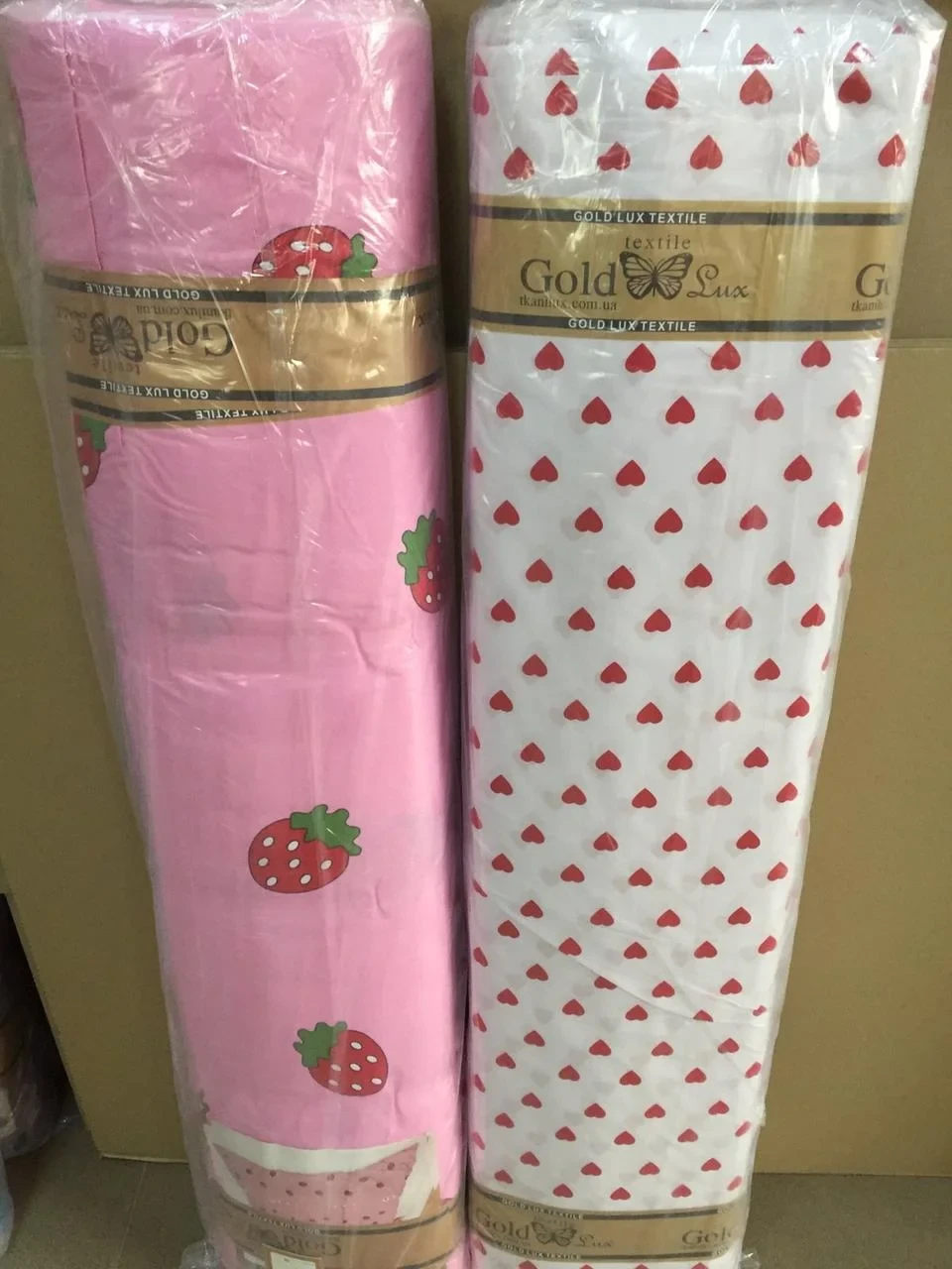 Ткань для постельного белья Бязь "Gold" Lux "Сочная клубничка" GL1645 (A+B) - (50м+50м)