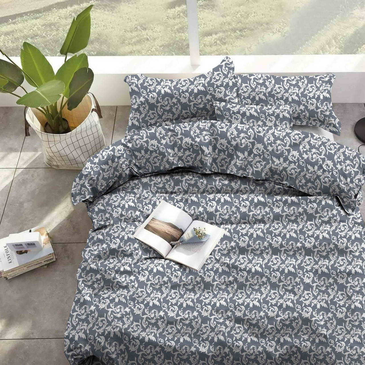 Тканина для постільної білизни Бязь "Gold" "Незвичайний абстрактний принт" GLL13164blue