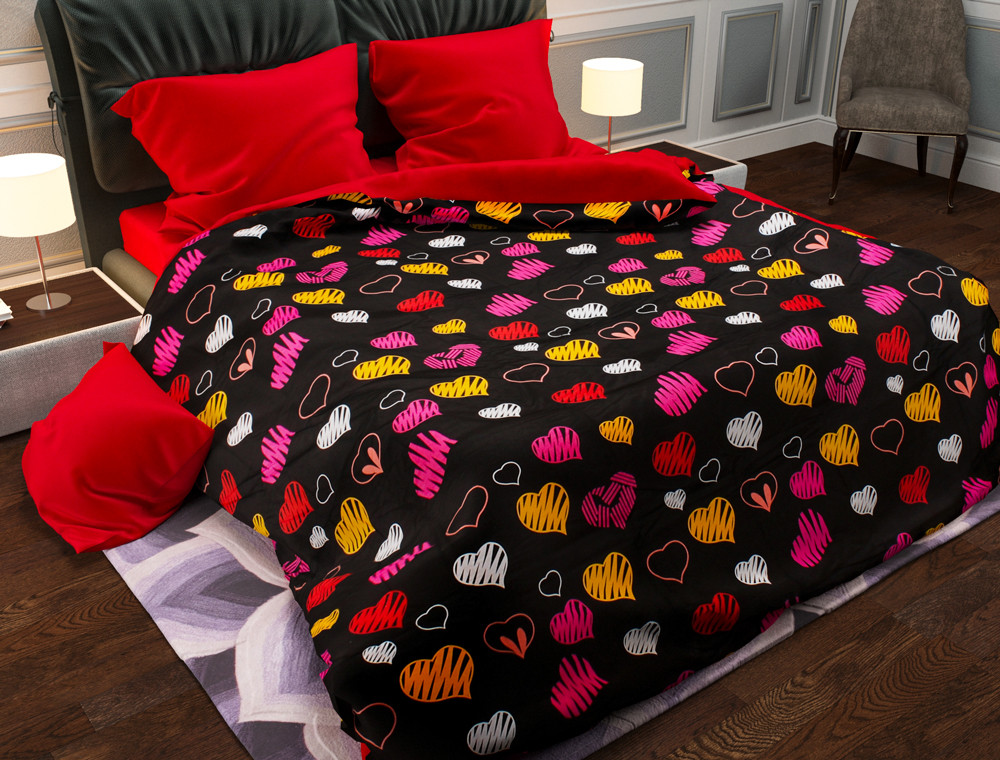 Сімейний набір постільної білизни із Бязі "Gold" №154219AB Черешенка™