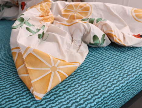 Полуторний набір постільної білизни 150*220 із Бязі "Gold" №15369AB Черешенка™