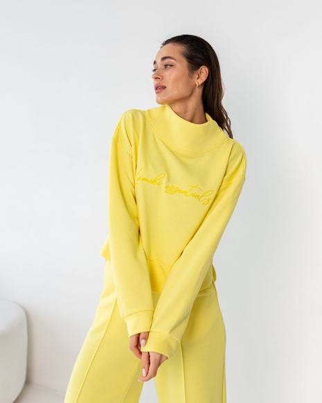 Жіночий костюм зі штанами палаццо (Розмір XL) жовтий №222_0020