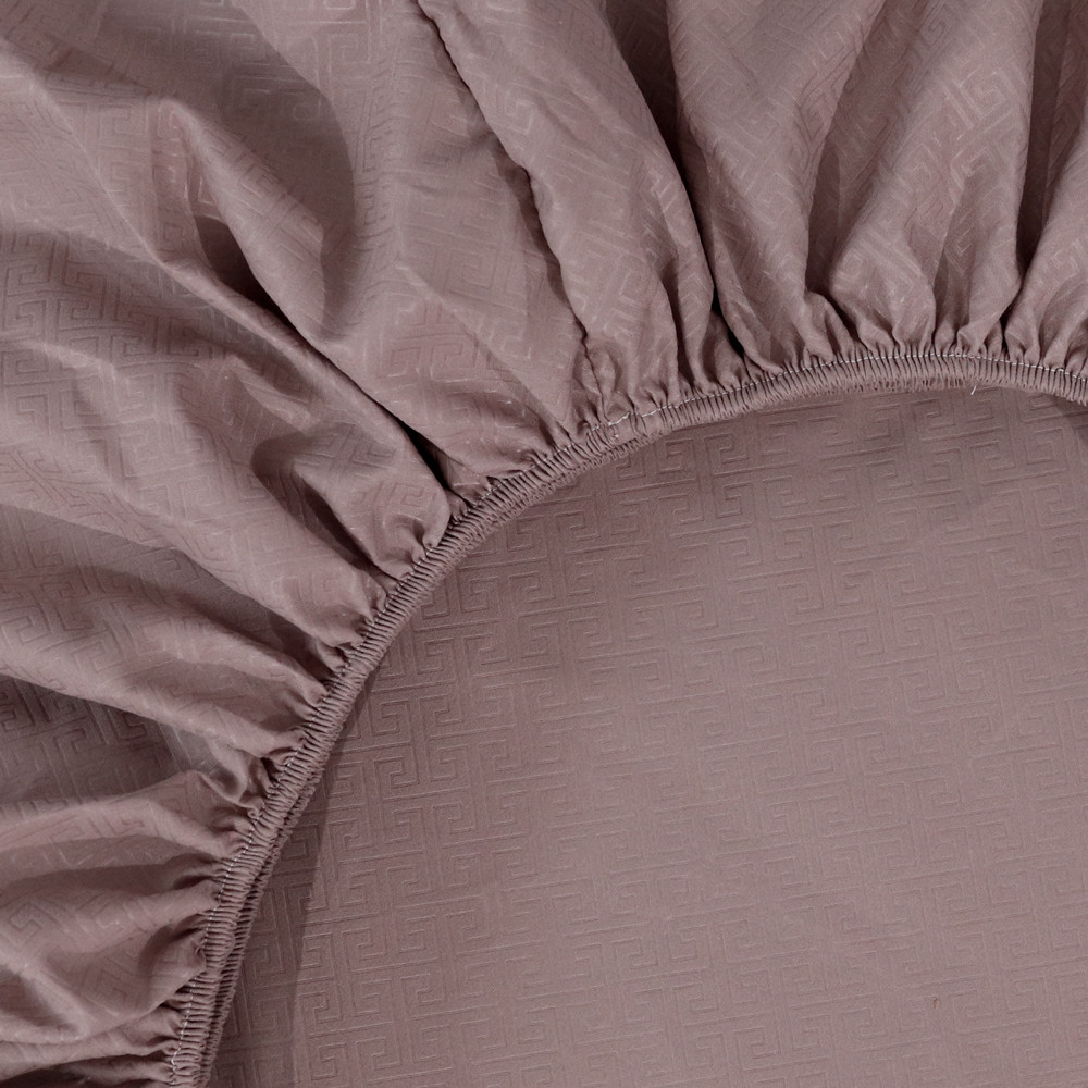 Простынь на резинке (90*200*25) коричневая с орнаментом №1318