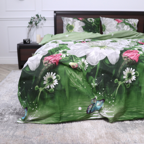 Полуторний набір постільної білизни 150*220 із Бязі "Gold" №156996 Черешенка™