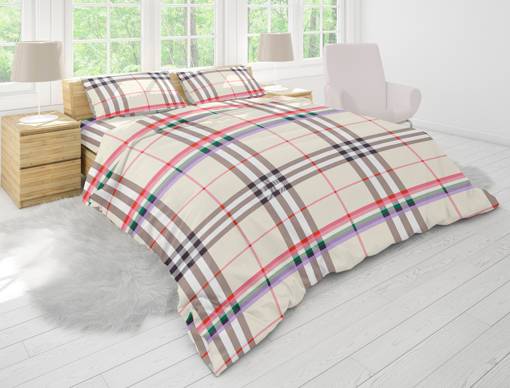 Євро-максі набір постільної білизни 200*220 із Бязі "Gold" з простирадлом на резинці №144658 Черешенка™