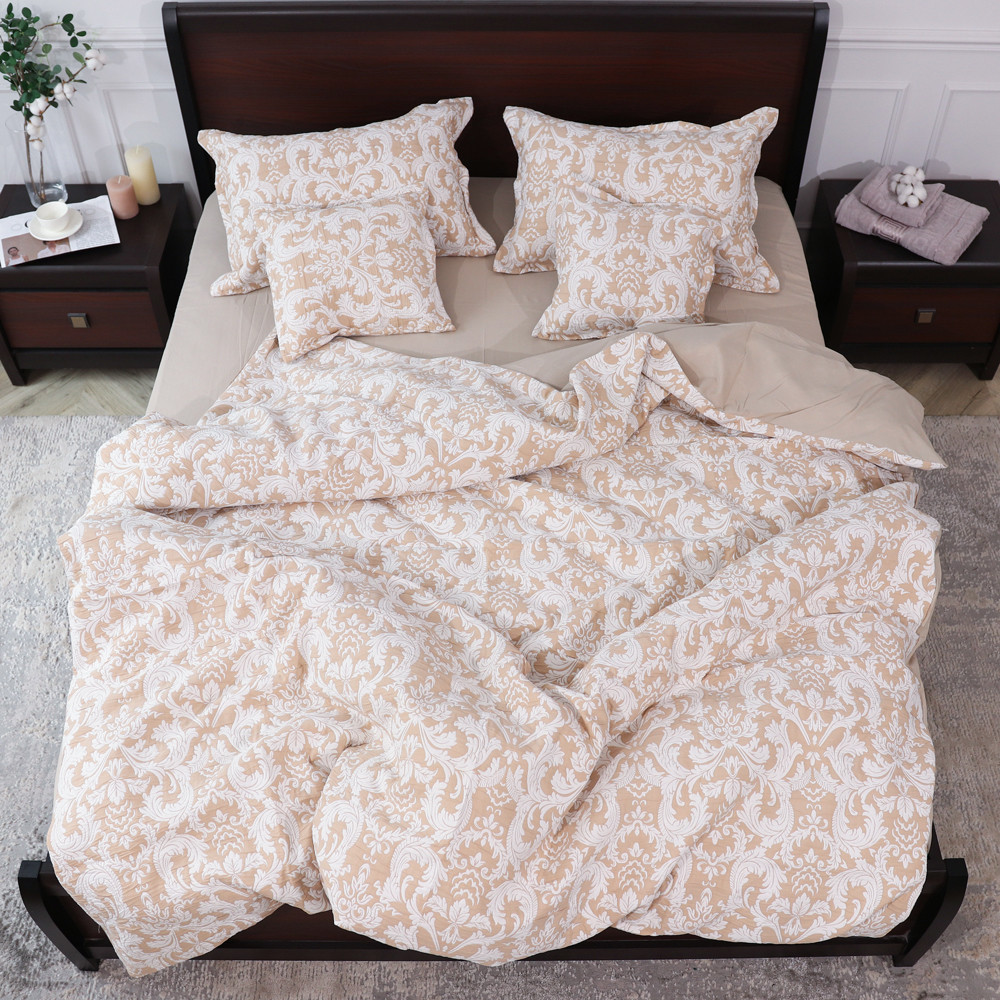 Евро макси набор постельного белья 200*230 из Муслина №600-05 Черешенка™