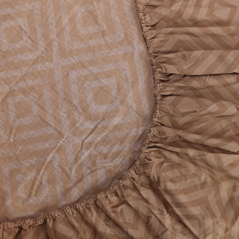 Простирадло на резинці (180*200*25) ромб капучино №141