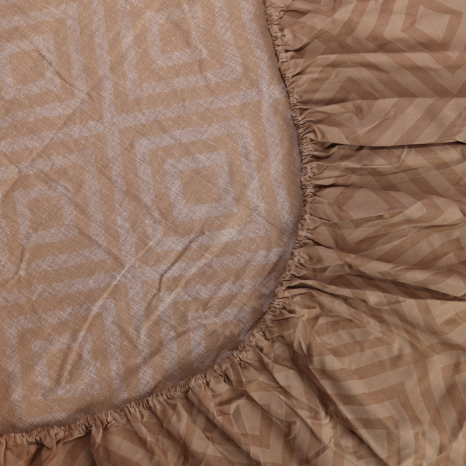 Простирадло на резинці (180*200*25) ромб капучино №141