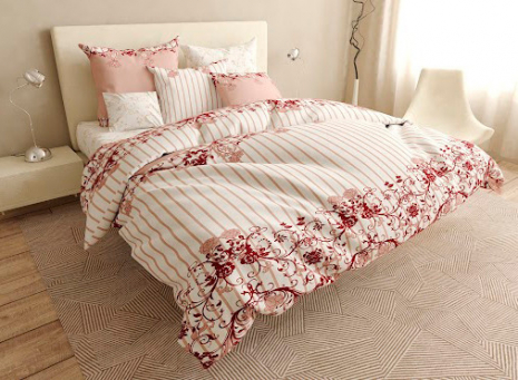 Двоспальний набір постільної білизни 180*220 із Сатину №44178AB Черешенка™