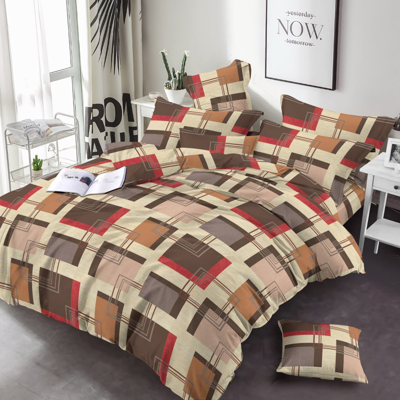 Тканина для постільної білизни Бязь "Gold" Lux "Лінії та квадрати" GL3857