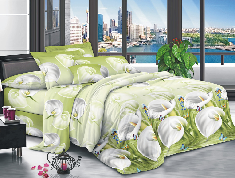 Сімейний набір постільної білизни 240*220 із полікотону №207965 Черешенька™