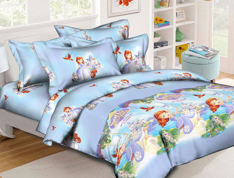 Полуторний набір постільної білизни 150*220 із Ранфорсу №1731 Черешенка™