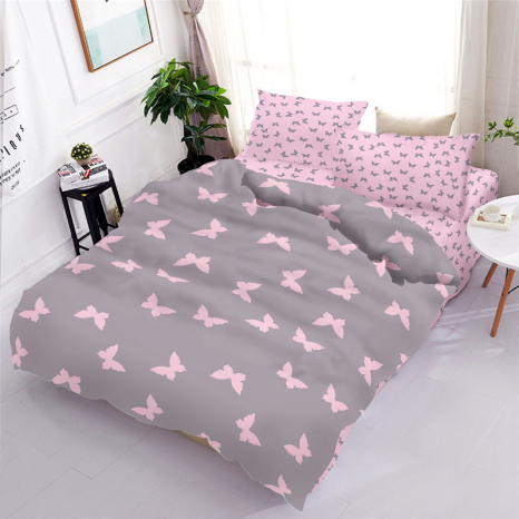 Тканина для постільної білизни Бязь "Gold" Lux "Пурхаючий метелик" GL1629 (A+B) - (50м+50м)