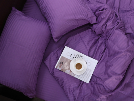 Двоспальний набір постільної білизни 180*220 зі Страйп Сатину №18-3218 Черешенка™