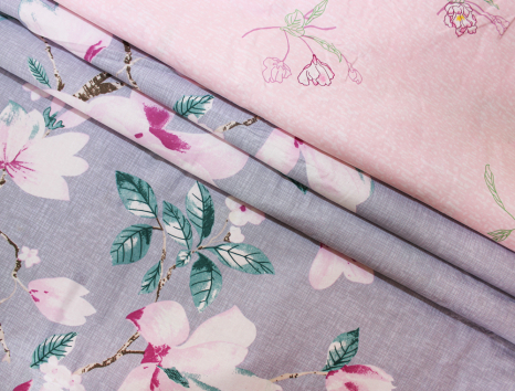 Тканина для постільної білизни Бязь "Gold" Lux GL1270 (A+B) "Сакура" - (50м+50м)