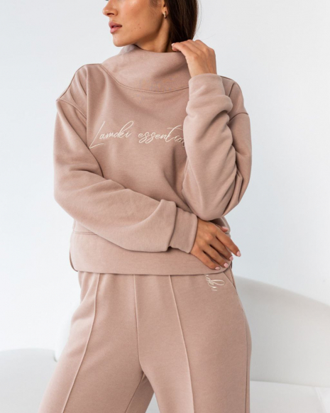 Жіночий костюм зі штанами палаццо (Розмір L) какао №231_0020