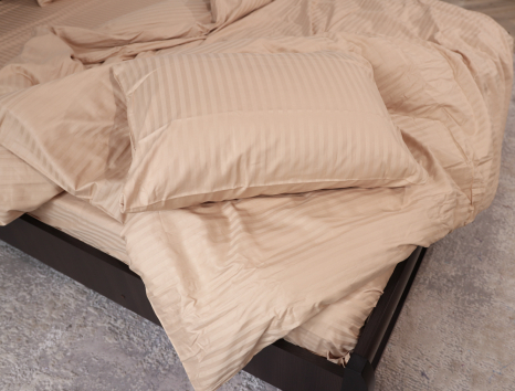 Двоспальний набір постільної білизни 180*220 з Страйп Сатину №541209