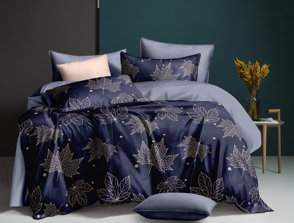 Полуторний набір постільної білизни 150*220 із Сатину №111AB Черешенка™