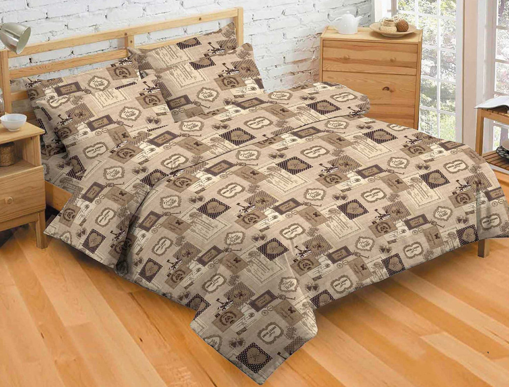 Тканина для постільної білизни Бязь "Gold" "Милий дім" GLL13025brown