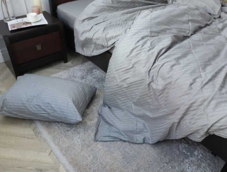 Євро-максі набір постільної білизни 200*220 зі Страйп Сатину №17-5102 Черешенка™