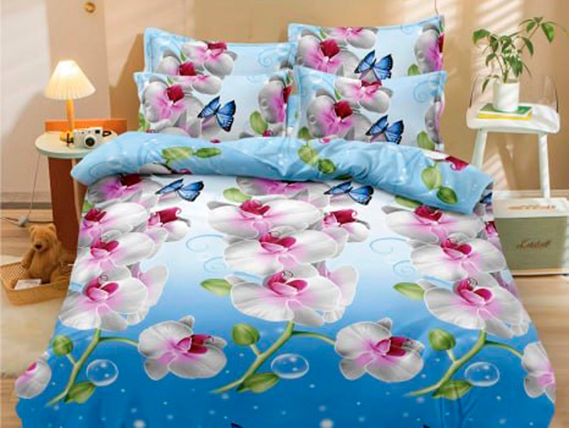 Євро набір постільної білизни 200*220 із полікотону №2018012 Черешенька™