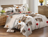 Семейный набор хлопкового постельного белья из Сатина №446A Черешенка™