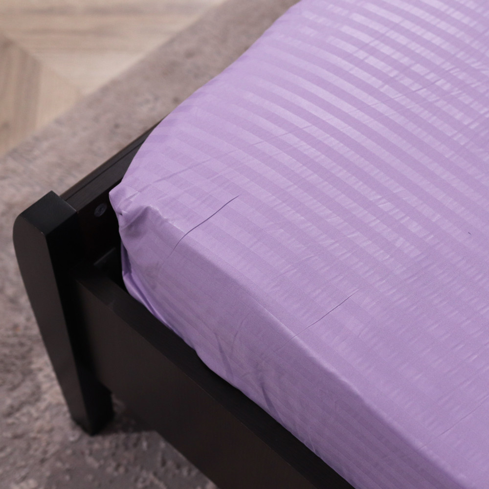 Простирадло на резинці (90*200*25) фіолетова смужка №2218