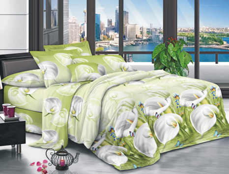 Євро набір постільної білизни 200*220 із полікотону №207965 Черешенька™