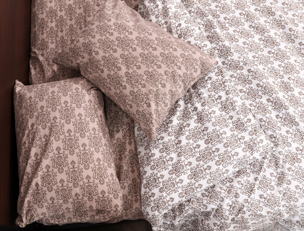 Двоспальний набір постільної білизни 180*220 із Бязі "Gold" з простирадлом на резинці №145147AB Черешенка™