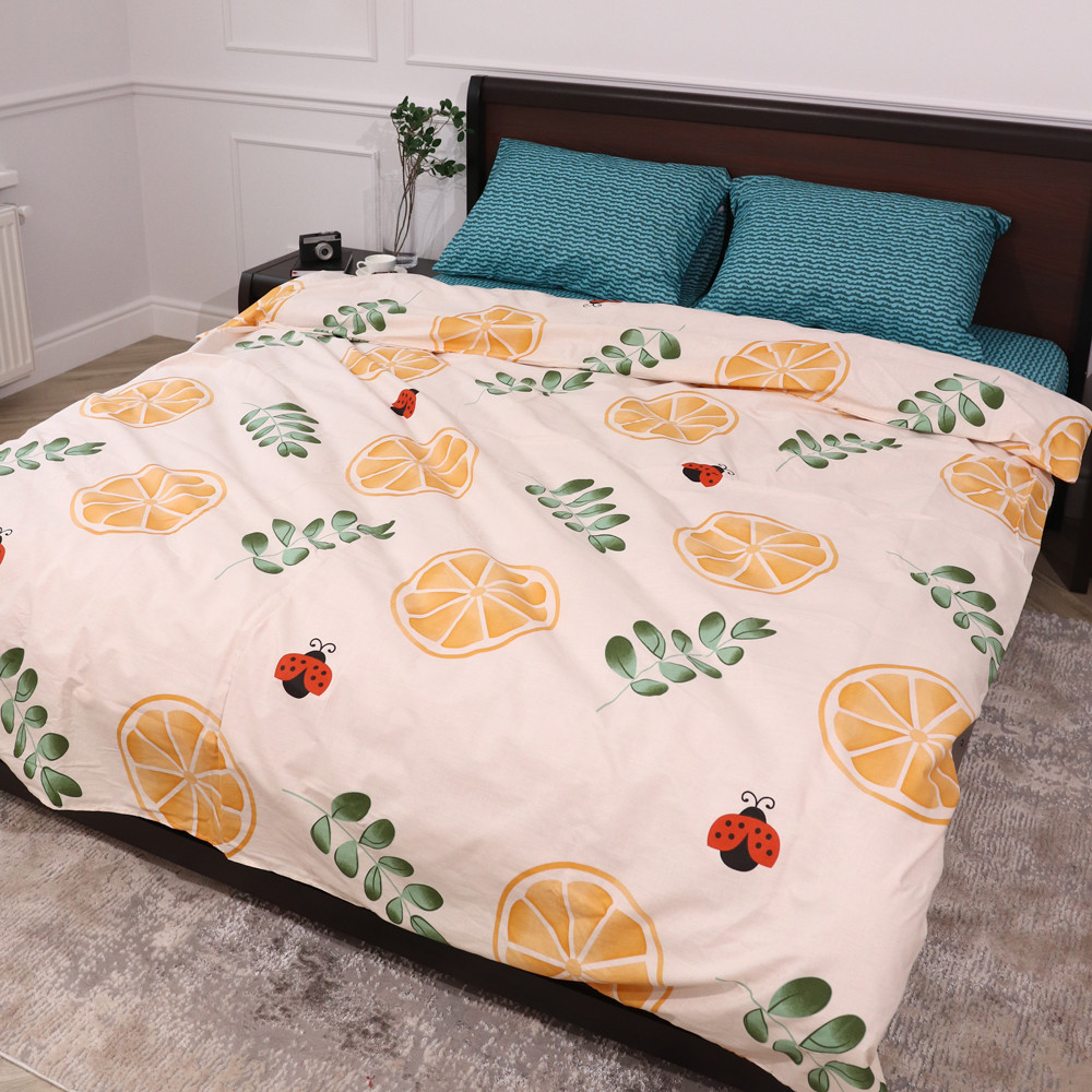 Євро-максі набір постільної білизни 200*220 із Бязі "Gold" №15369AB Черешенка™