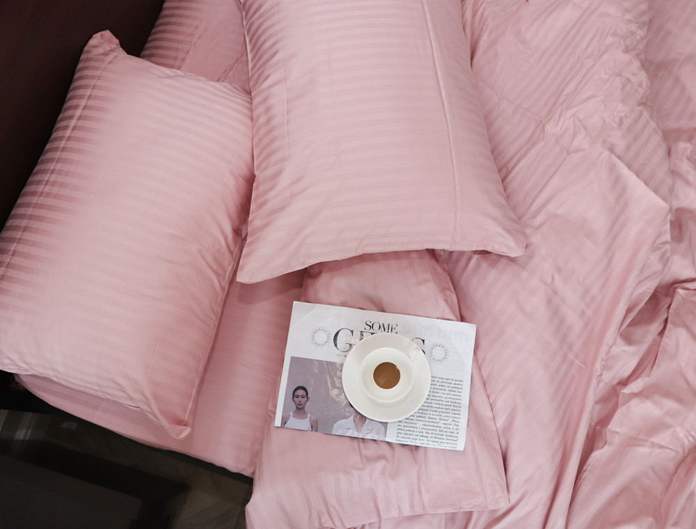 Двоспальний набір постільної білизни 180*220 з Страйп Сатину №541611