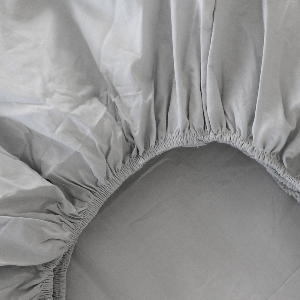 Простынь на резинке (90*200*25) серая №665521