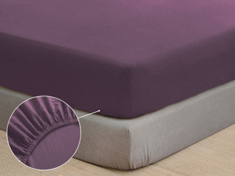 Простирадло на резинці (90*200*25) баклажан №1050