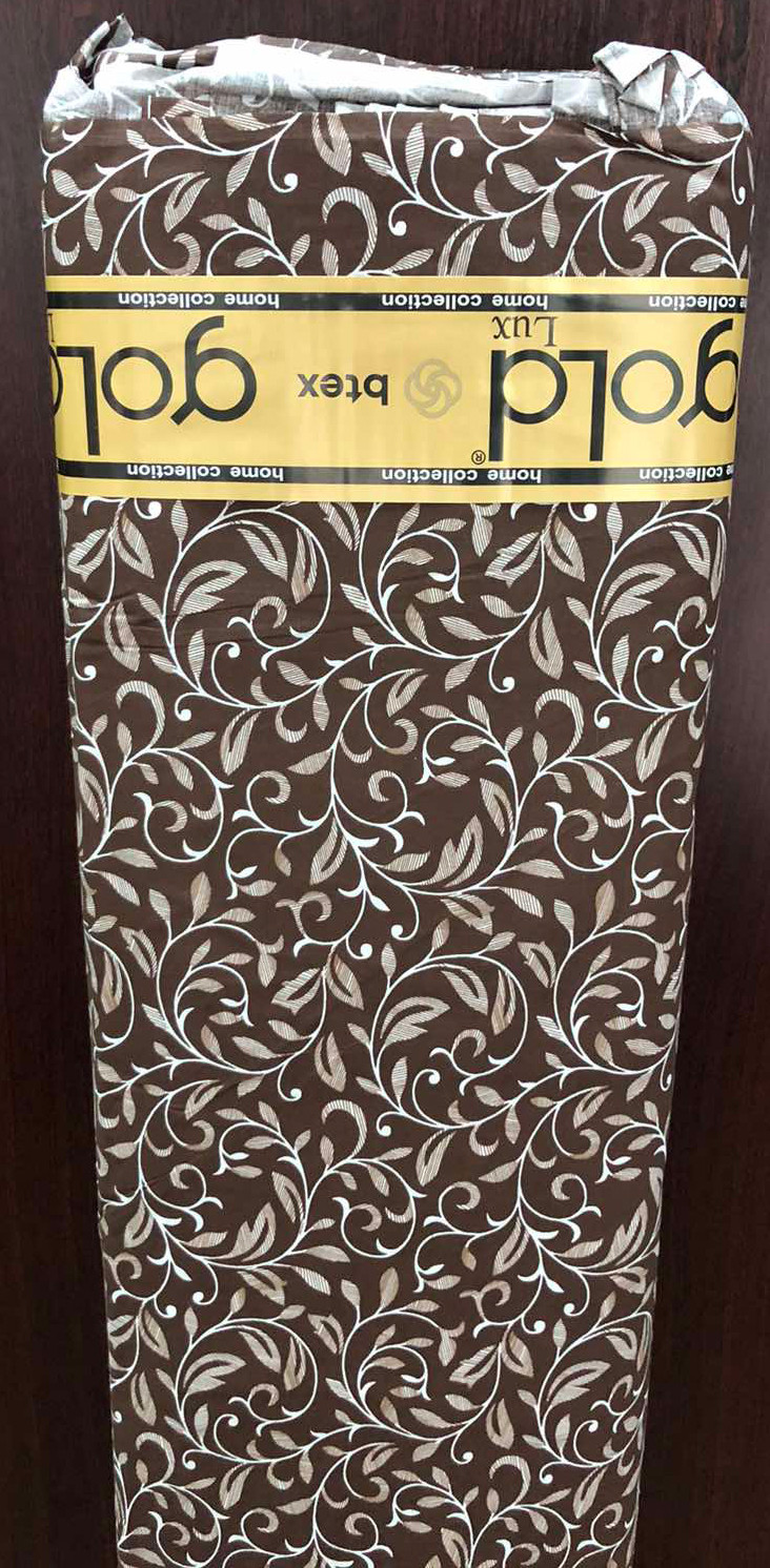 Тканина для постільної білизни Бязь "Gold" Lux "Завитки (дрібні)" GL3010brown