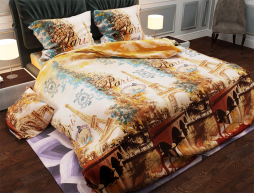 Полуторний набір постільної білизни 150*220 із Бязі "Gold" №15859 Черешенка™