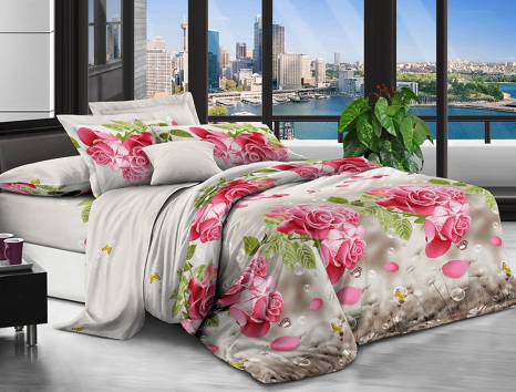 Полуторний набір постільної білизни 150*220 із полікотону №206536 Черешенька™