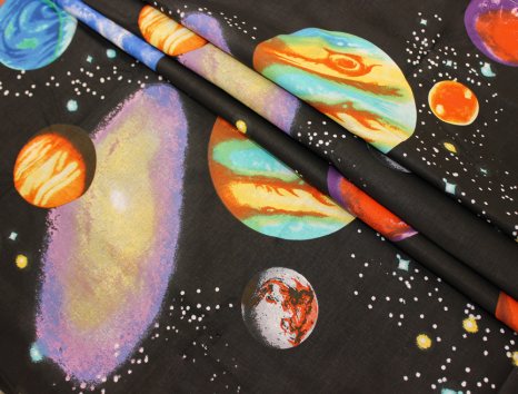 Тканина для постільної білизни Бязь "Gold" Lux "Космічний простір" GL4119