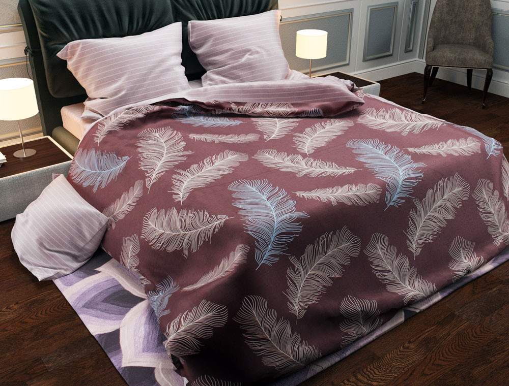 Сімейний набір постільної білизни із Ранфорсу №181070AB Черешенка™