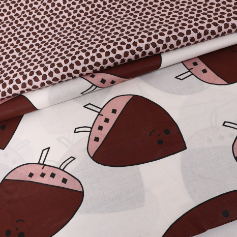 Ткань для постельного белья Бязь "Gold" Lux "Сумасшедшие лесные орехи" GL1642 (A+B) - (50м+50м)