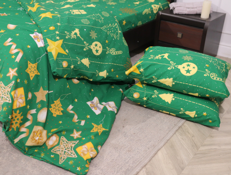 Двоспальний набір постільної білизни 180*220 із Бязі "Gold" №151806 Черешенька™